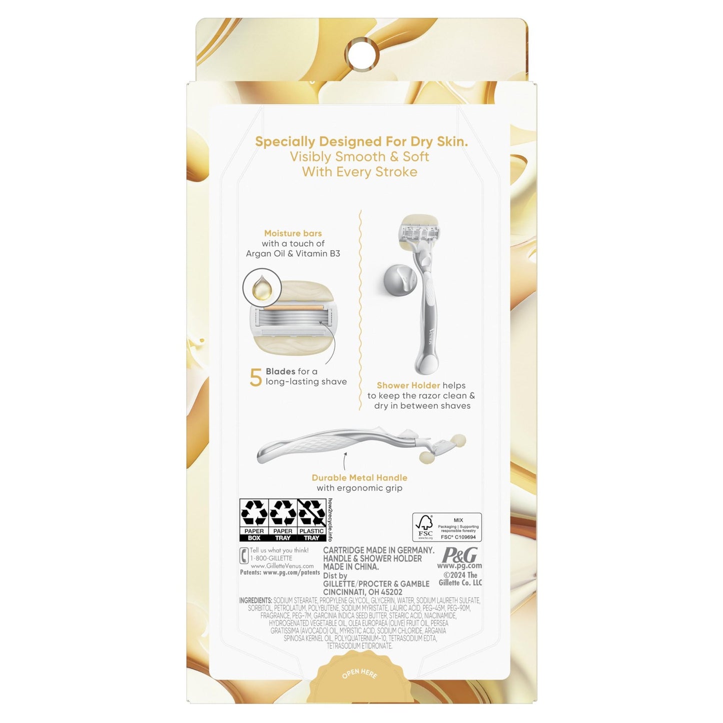 Women'S Razor with Reusable Handle, 2 Blade Refills, and Shower Holder