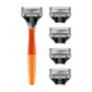 Shaving Razor for Men with 5 Razor Blade Refill Cartridges, Ember Orange