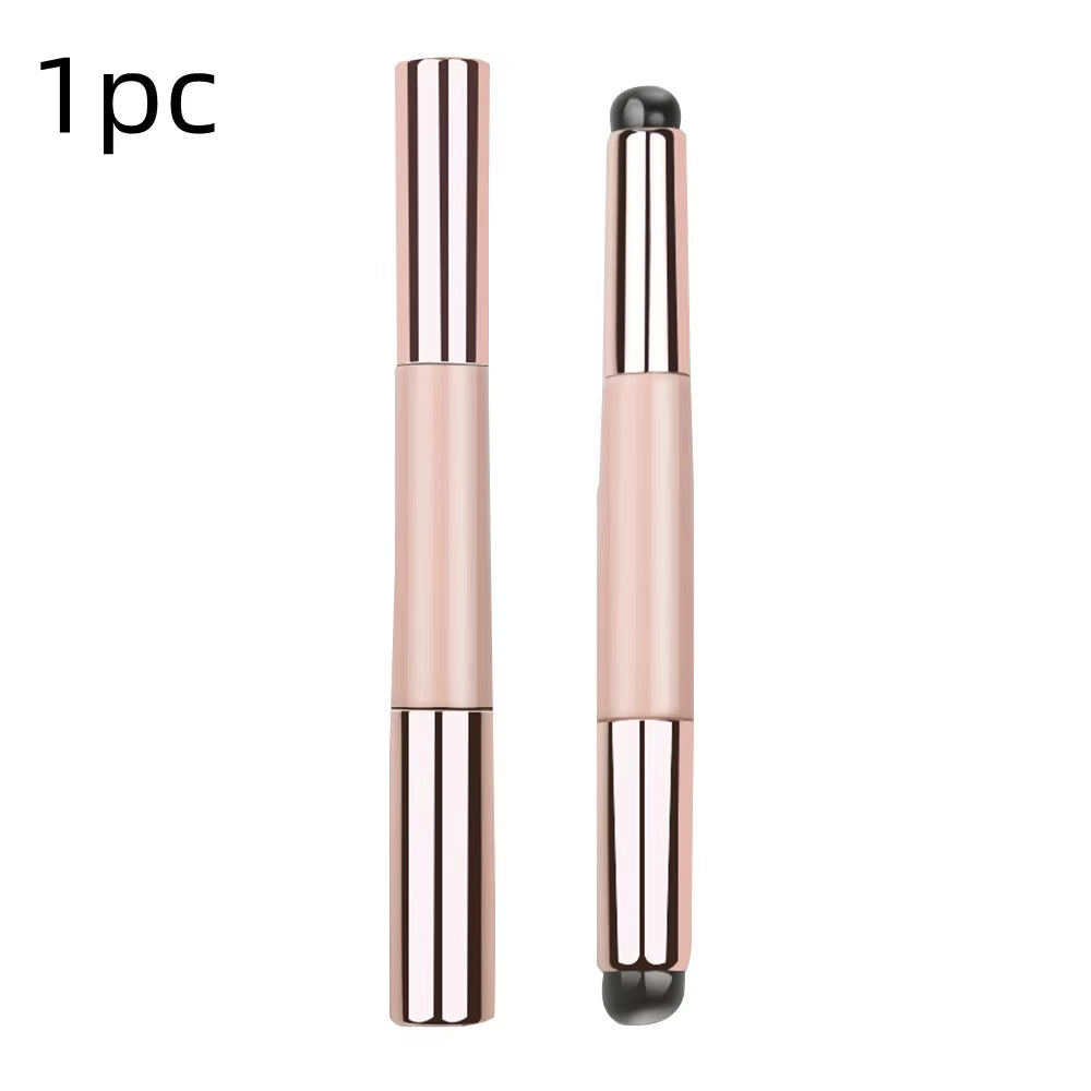 Q Soft Silicone Lip Brush with Dust Proof Cover round Head Lipstick Applicator Lip Cosmetic Tool Multi-Use Eyeshadow Brush