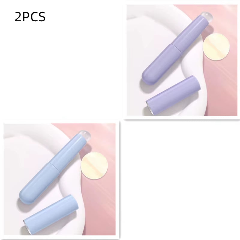 Q Soft Silicone Lip Brush with Dust Proof Cover round Head Lipstick Applicator Lip Cosmetic Tool Multi-Use Eyeshadow Brush