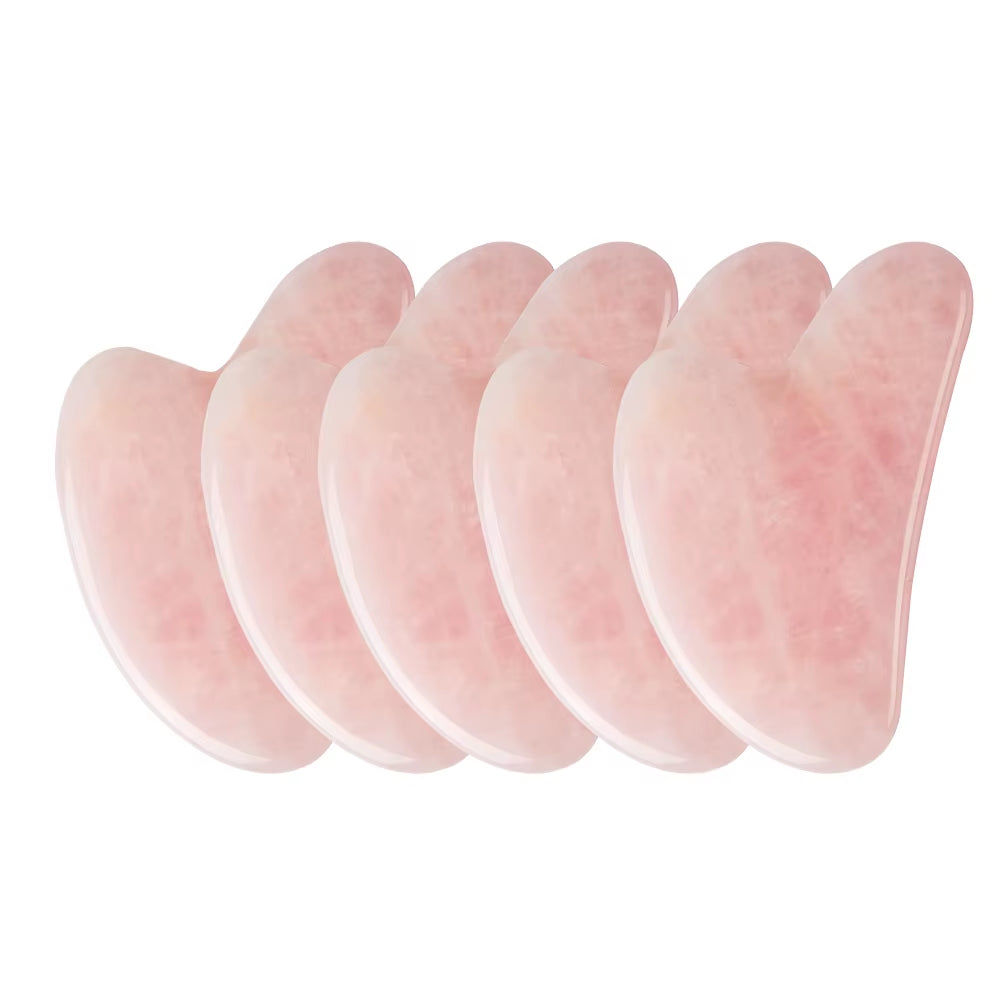 Rose Quartz Gua Sha for Face Massager Skin Scraping Guasha Lifting Natural Jade Massage for Face Gouache Scraper Wrinkle Remover
